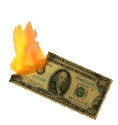 The Golden Calf being burned up.